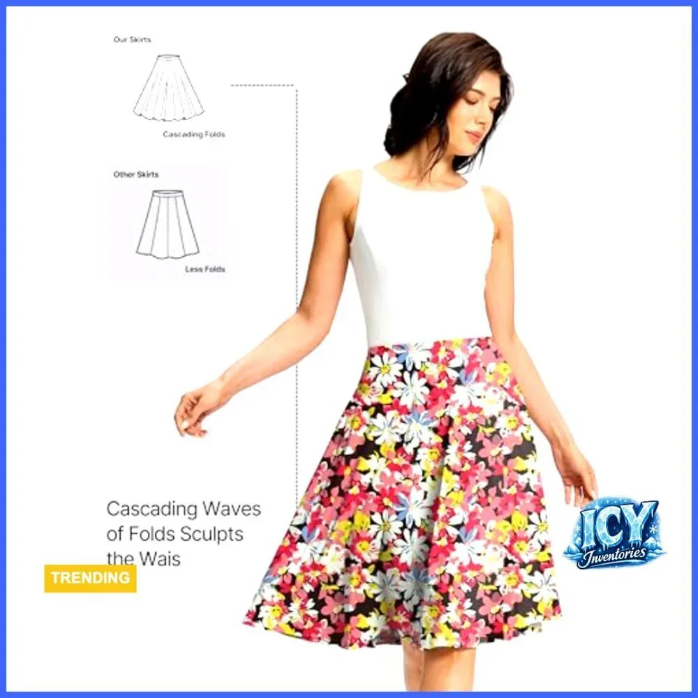 Knee Length Stretchy Skort with Pockets for Golf Travel Casual Wear